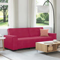 vidaXL Sofa 3-osobowa, winna czerwień, 220x78x84 cm, obita aksamitem