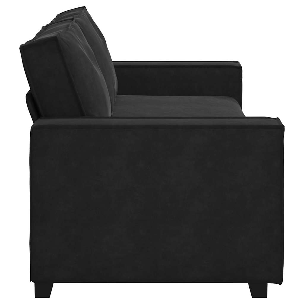 vidaXL Sofa 3-osobowa, czarny, 220x78x84 cm, tapicerowana aksamitem