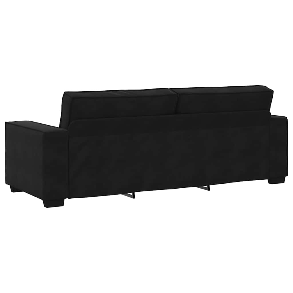vidaXL Sofa 3-osobowa, czarny, 220x78x84 cm, tapicerowana aksamitem