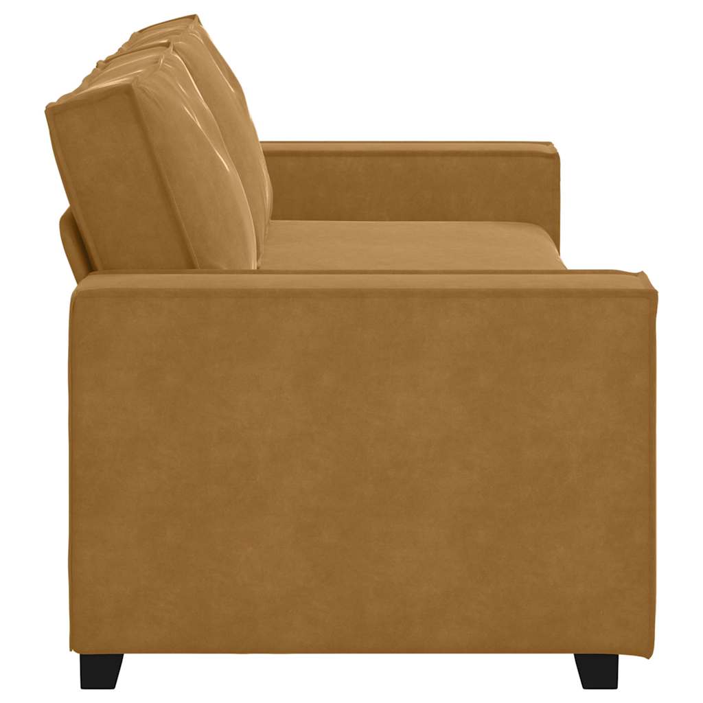 vidaXL Sofa 3-osobowa, brązowa, 220x78x84 cm, tapicerowana aksamitem