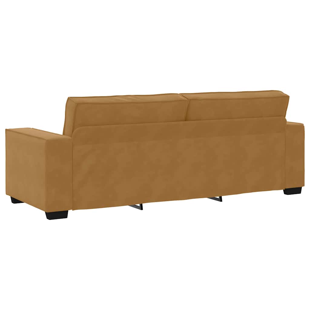 vidaXL Sofa 3-osobowa, brązowa, 220x78x84 cm, tapicerowana aksamitem