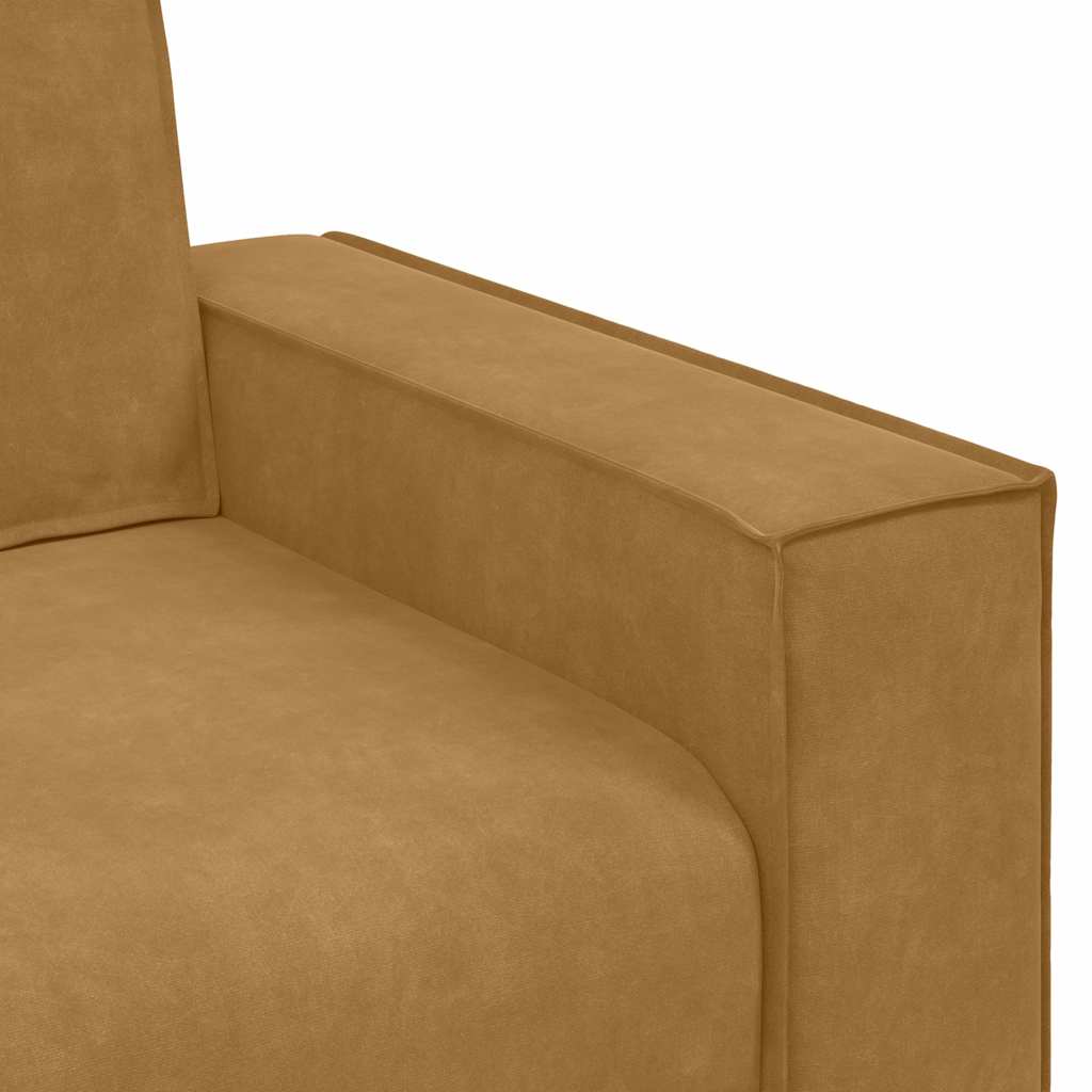 vidaXL Sofa 3-osobowa, brązowa, 220x78x84 cm, tapicerowana aksamitem