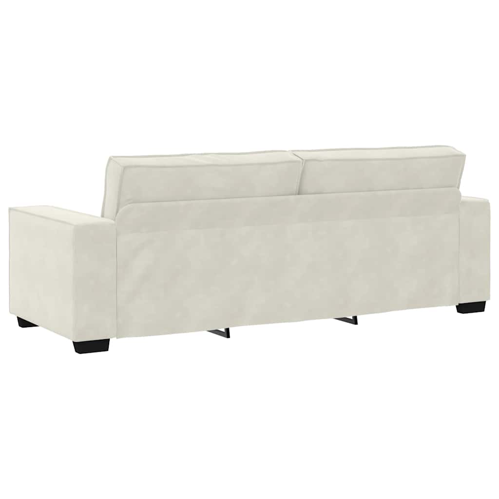 vidaXL Sofa 3-osobowa, kremowy, 220x78x84 cm, tapicerowana aksamitem