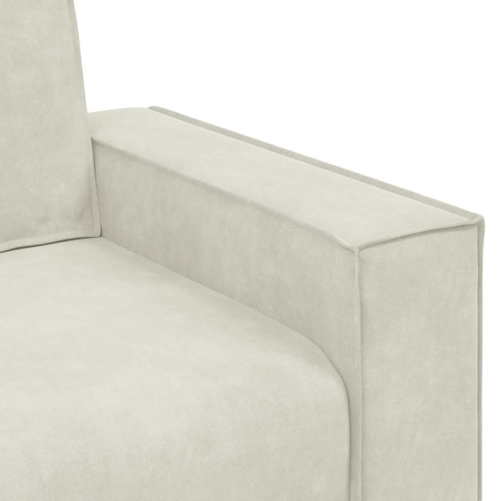 vidaXL Sofa 3-osobowa, kremowy, 220x78x84 cm, tapicerowana aksamitem