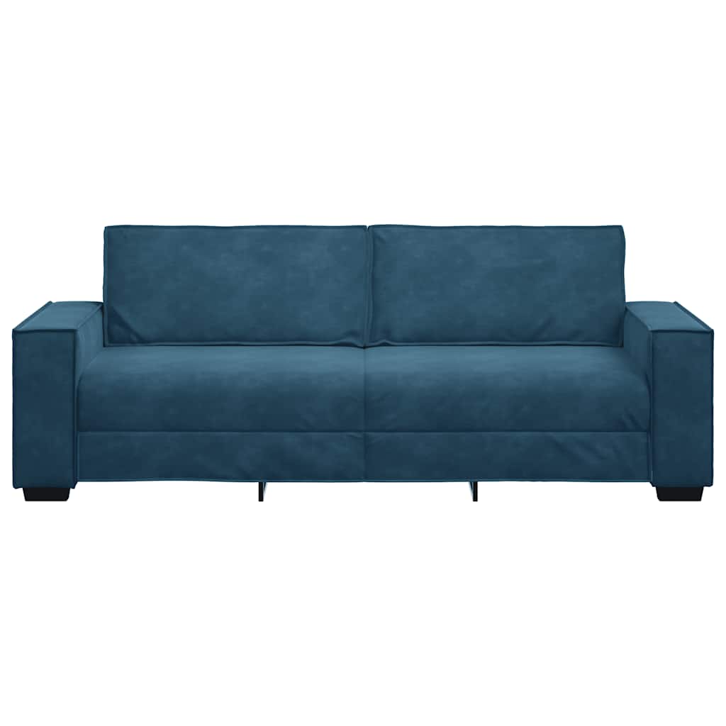 vidaXL Sofa 3-osobowa, niebieski, 220x78x84 cm, tapicerowana aksamitem