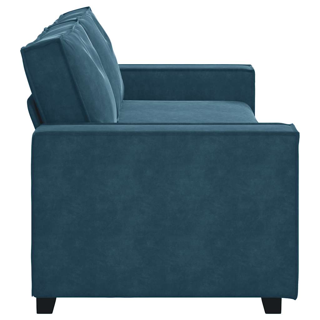 vidaXL Sofa 3-osobowa, niebieski, 220x78x84 cm, tapicerowana aksamitem