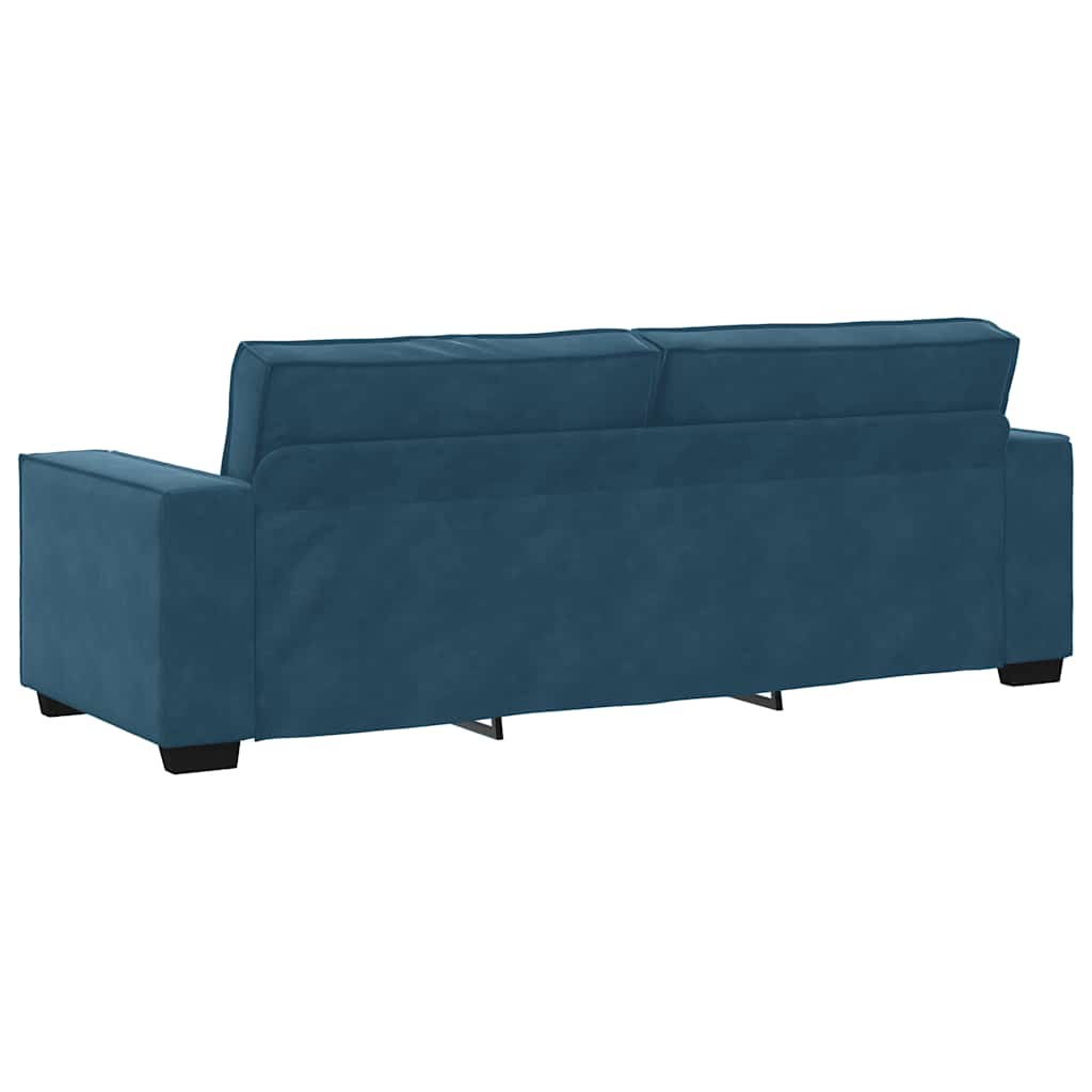 vidaXL Sofa 3-osobowa, niebieski, 220x78x84 cm, tapicerowana aksamitem