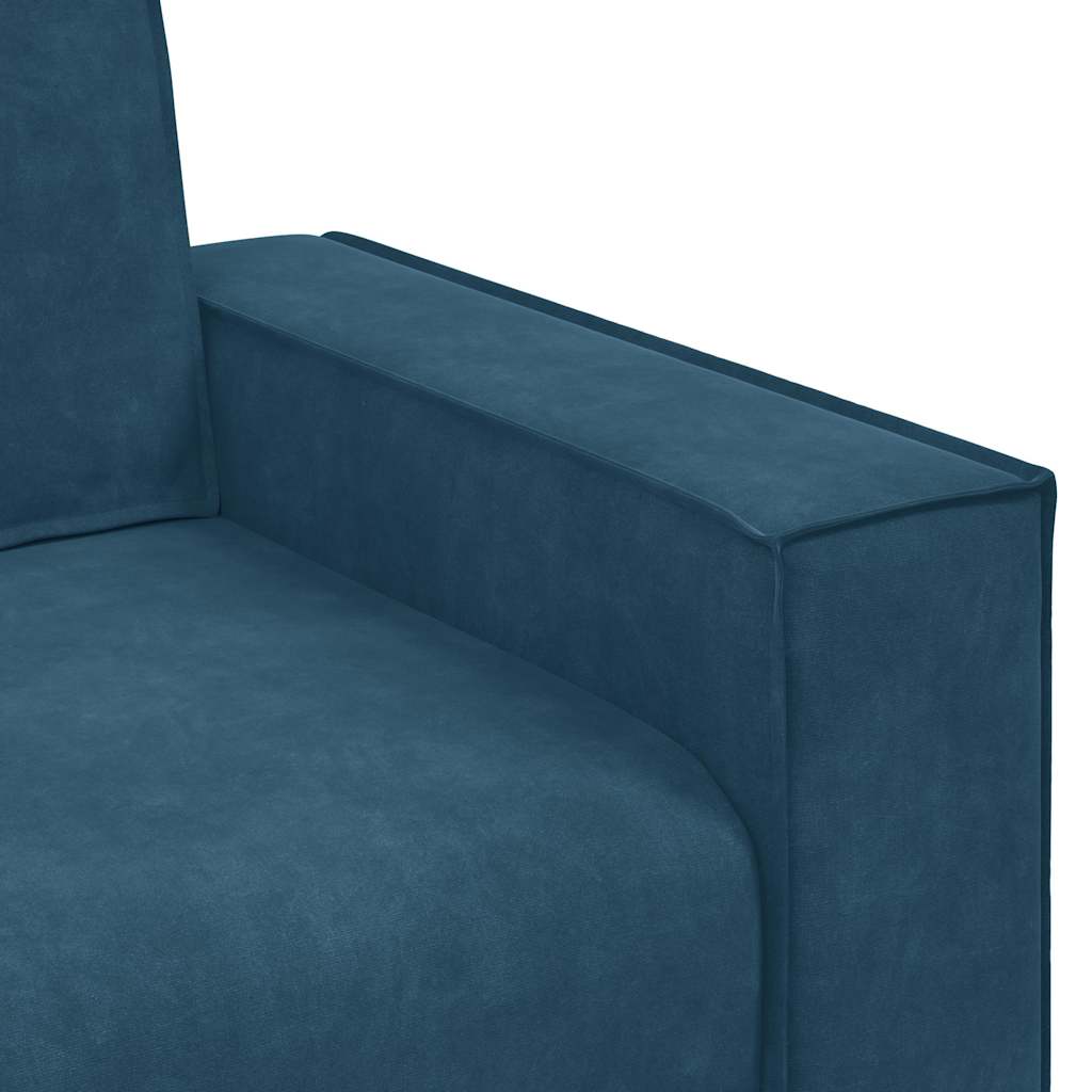 vidaXL Sofa 3-osobowa, niebieski, 220x78x84 cm, tapicerowana aksamitem
