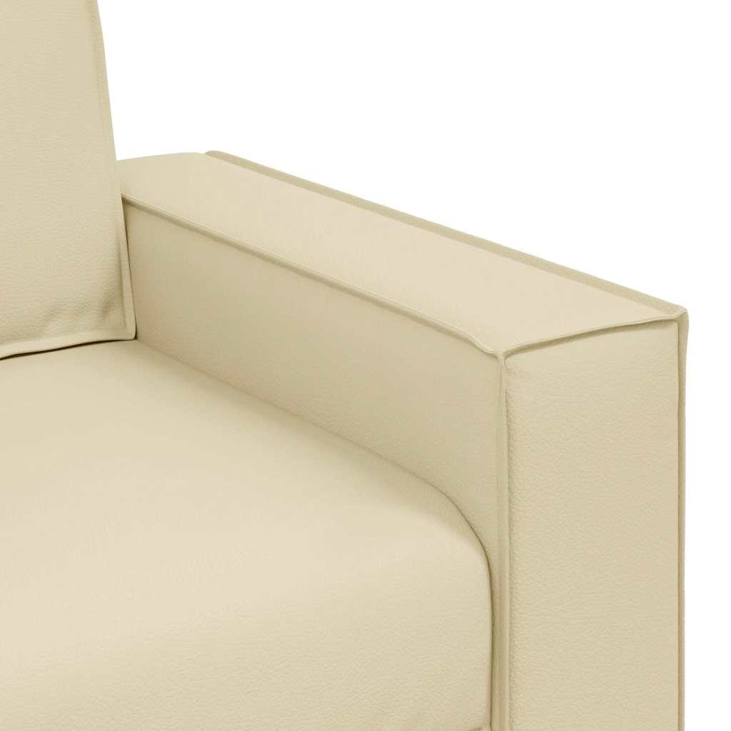 vidaXL Fotel Kremowy 100 cm Skóra ekologiczna
