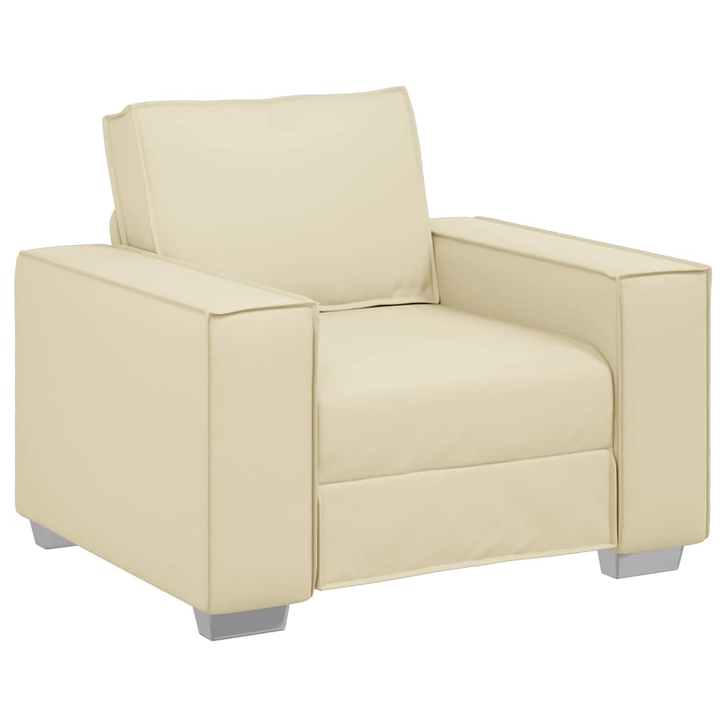 vidaXL Fotel Kremowy 100 cm Skóra ekologiczna
