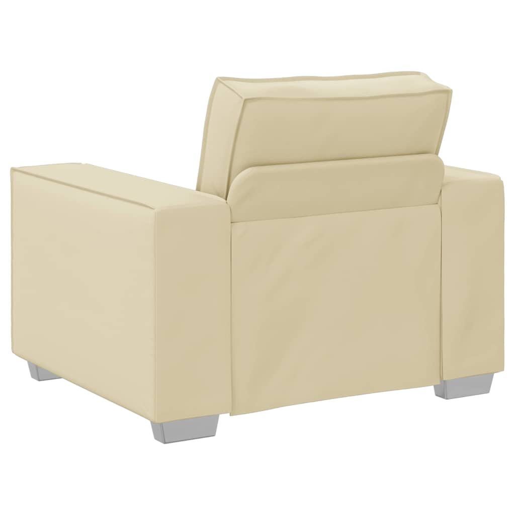 vidaXL Fotel Kremowy 100 cm Skóra ekologiczna