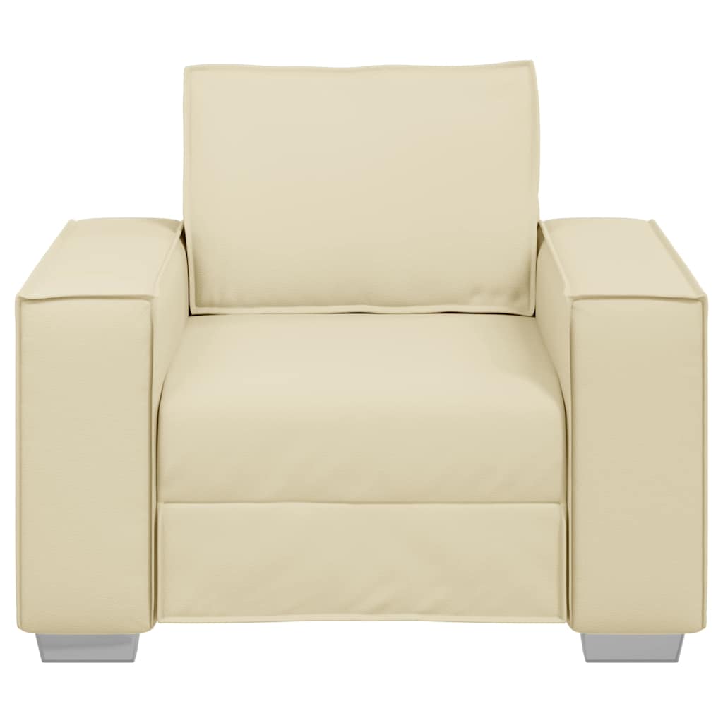 vidaXL Fotel Kremowy 100 cm Skóra ekologiczna