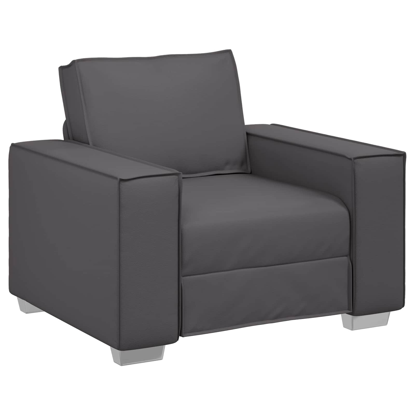vidaXL Fotel Szary 100 cm Skóra ekologiczna