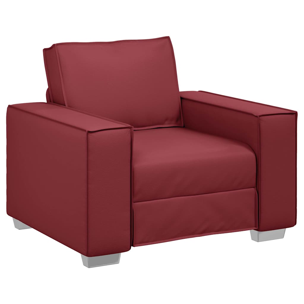 vidaXL Fotel Czerwone wino 100 cm Skóra ekologiczna