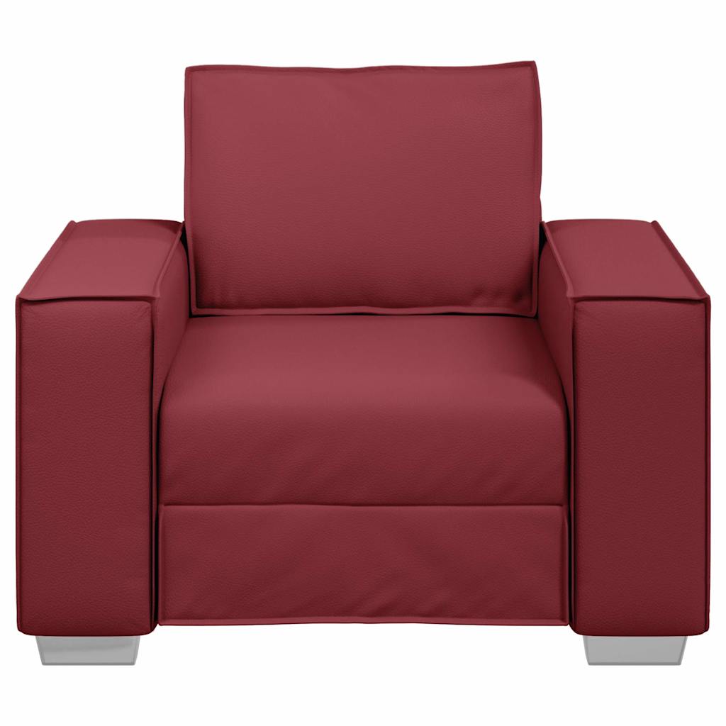 vidaXL Fotel Czerwone wino 100 cm Skóra ekologiczna