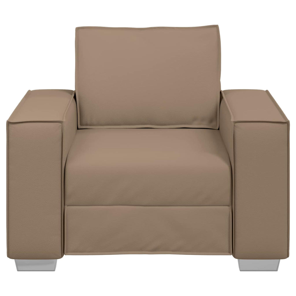 vidaXL Fotel Cappuccino 100 cm Skóra ekologiczna