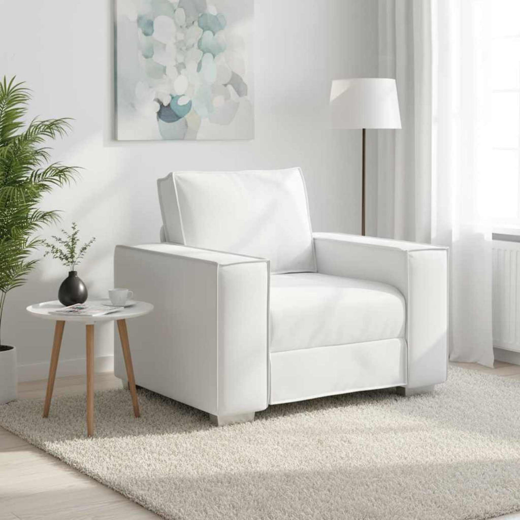 vidaXL Fotel Biały 100 cm Skóra ekologiczna