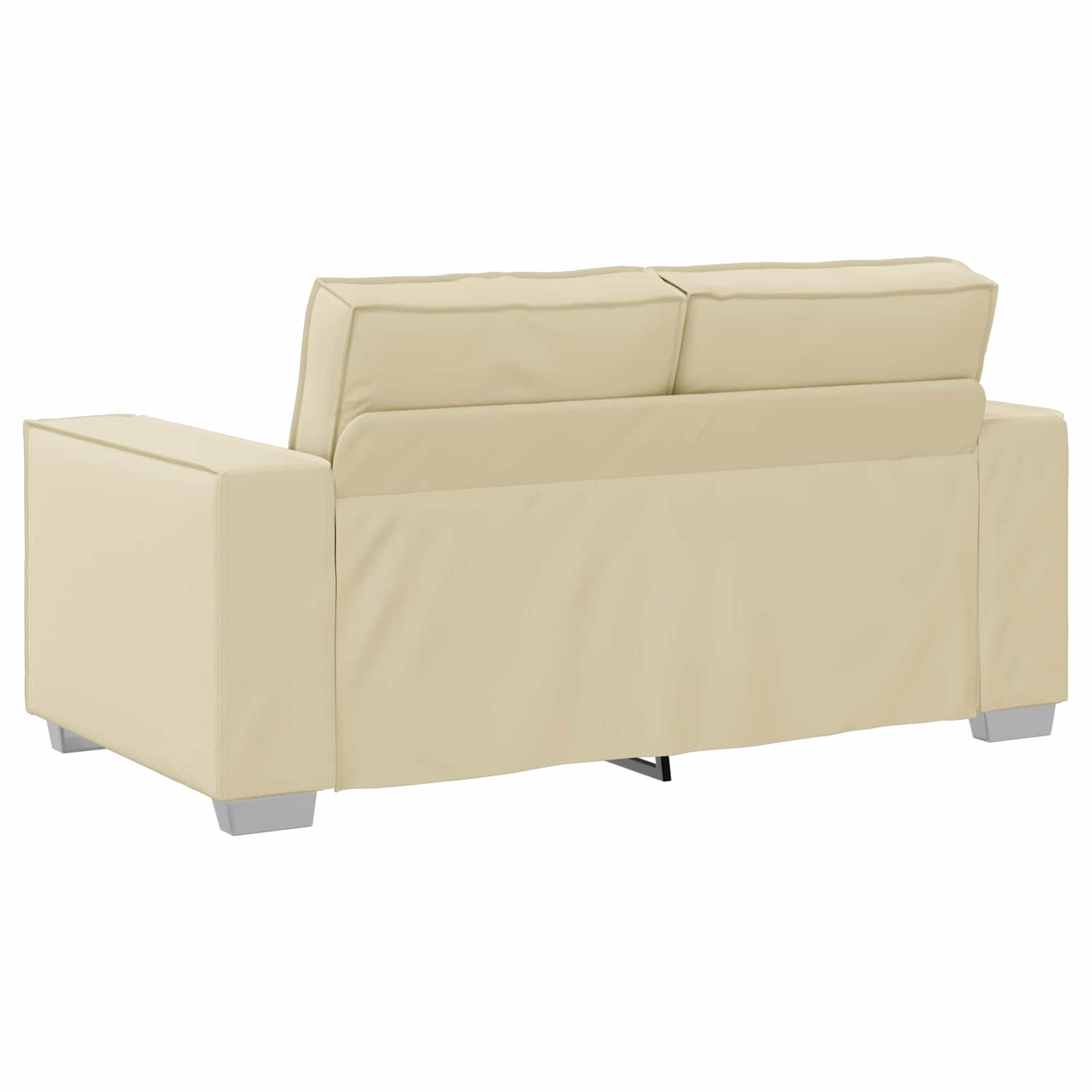 vidaXL Sofa dwuosobowa Kremowy 160 cm Skóra ekologiczna