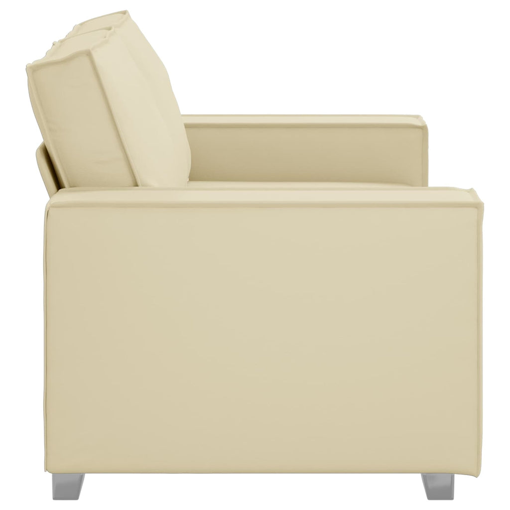 vidaXL Sofa dwuosobowa Kremowy 160 cm Skóra ekologiczna