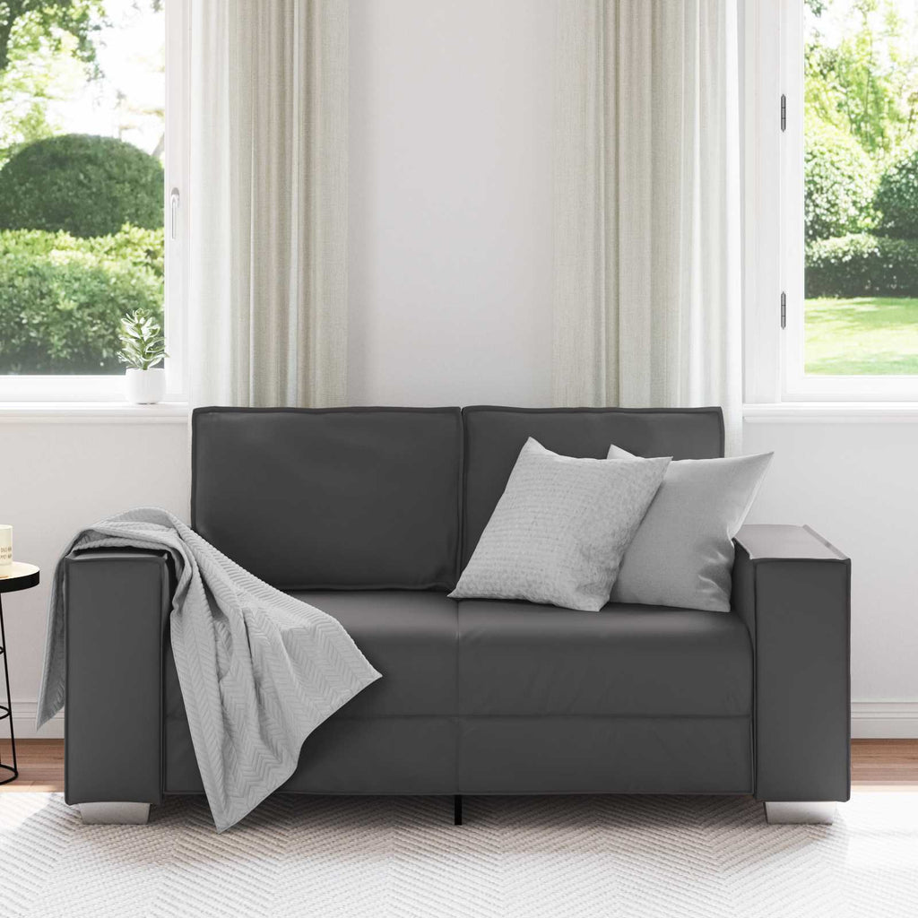 vidaXL Sofa dwuosobowa Szary 160 cm Skóra ekologiczna