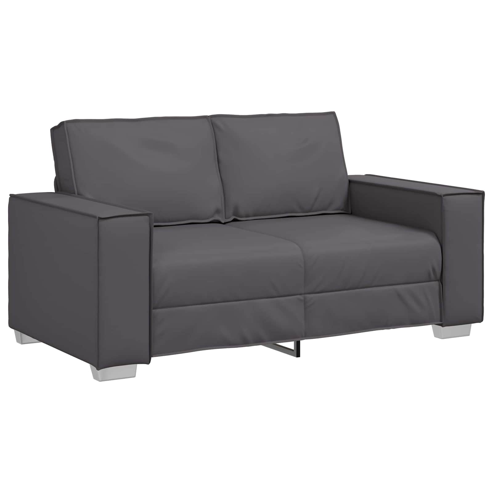 vidaXL Sofa dwuosobowa Szary 160 cm Skóra ekologiczna
