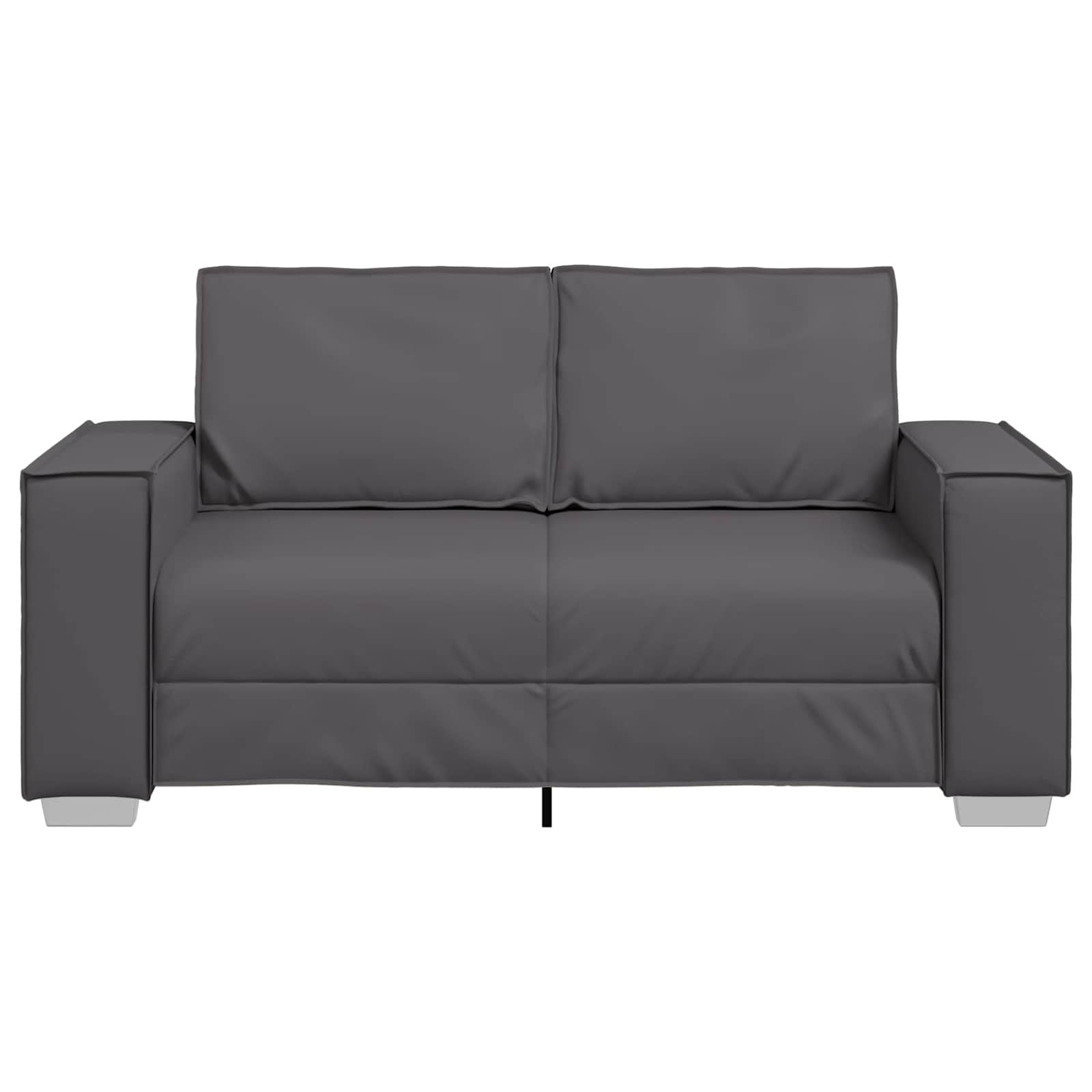 vidaXL Sofa dwuosobowa Szary 160 cm Skóra ekologiczna