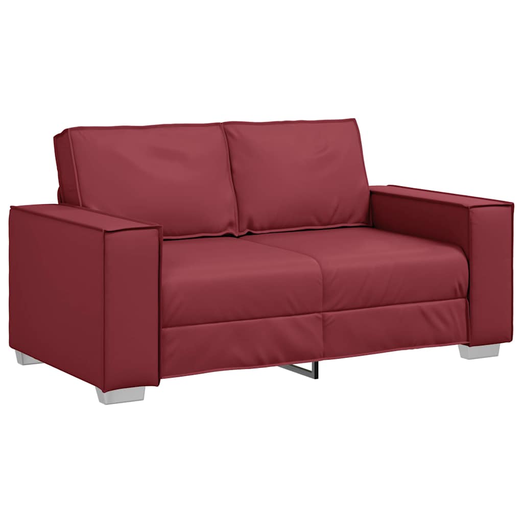 vidaXL Sofa dwuosobowa Czerwone wino 160 cm Skóra ekologiczna
