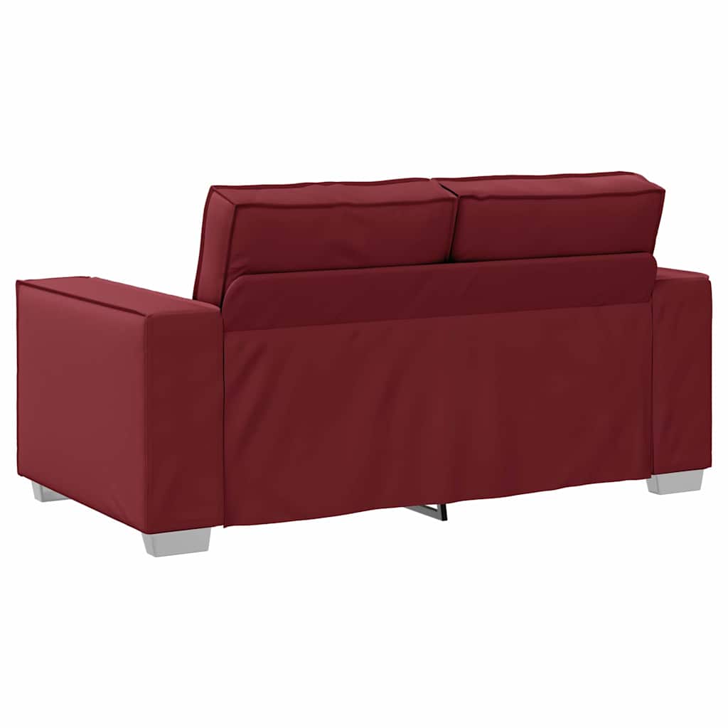 vidaXL Sofa dwuosobowa Czerwone wino 160 cm Skóra ekologiczna