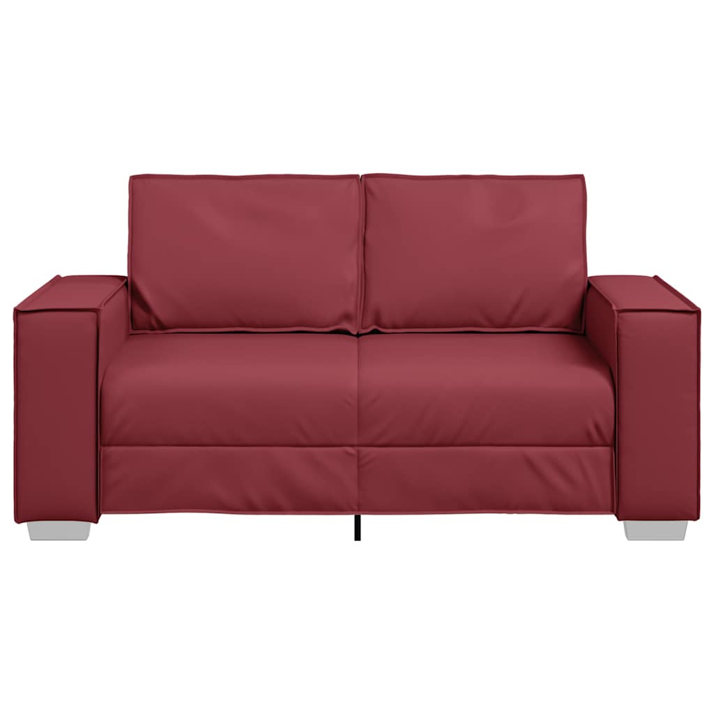 vidaXL Sofa dwuosobowa Czerwone wino 160 cm Skóra ekologiczna