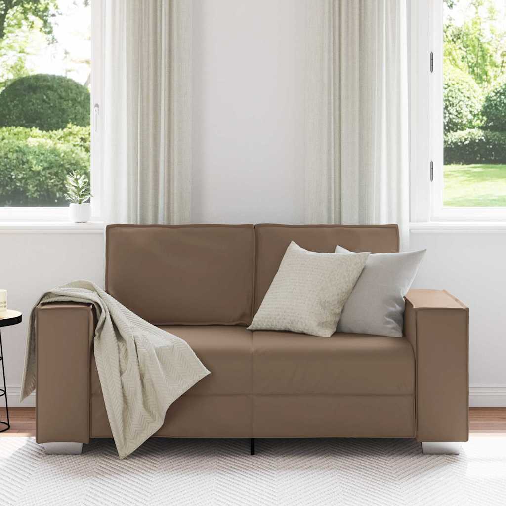 vidaXL Sofa dwuosobowa Cappuccino 160 cm Skóra ekologiczna