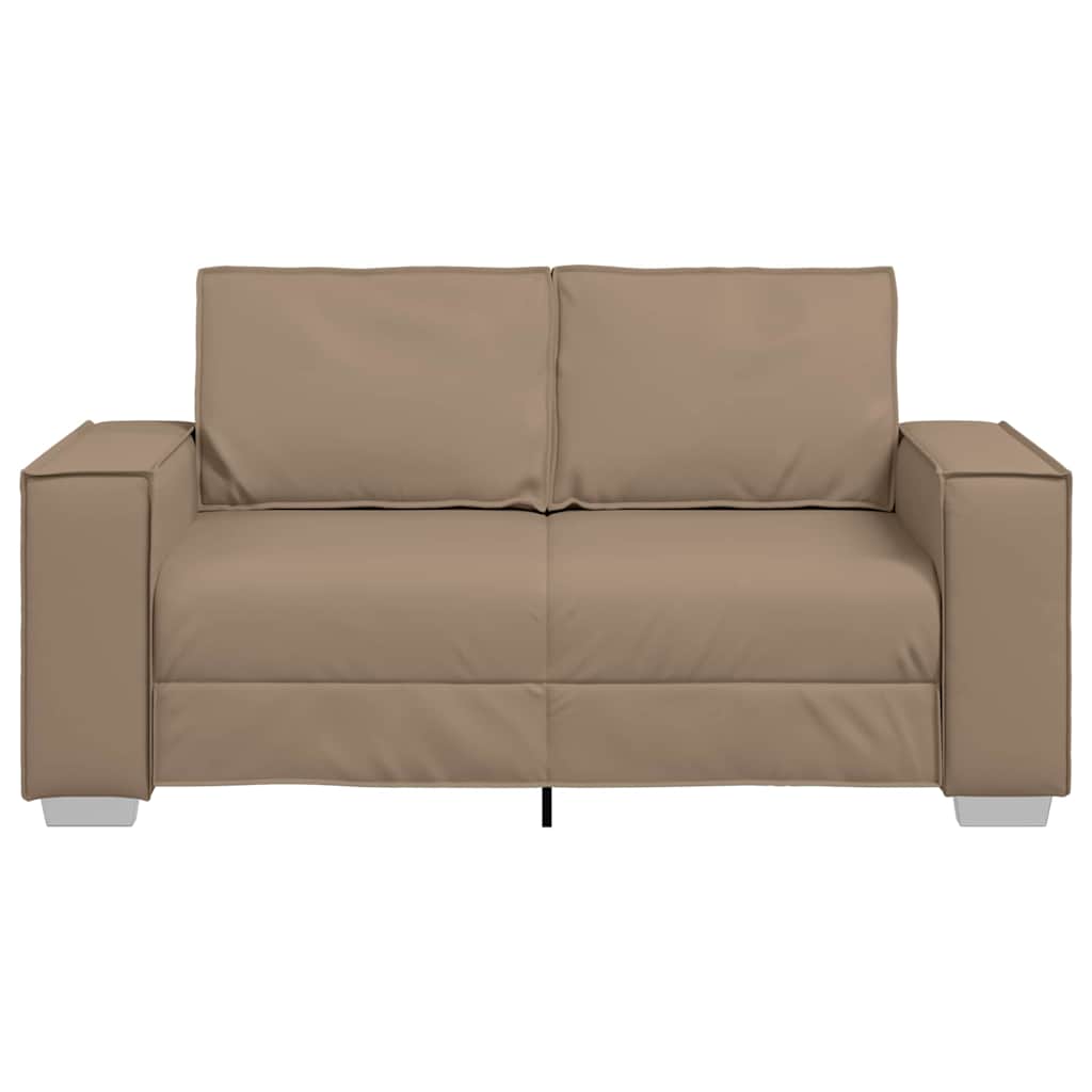 vidaXL Sofa dwuosobowa Cappuccino 160 cm Skóra ekologiczna