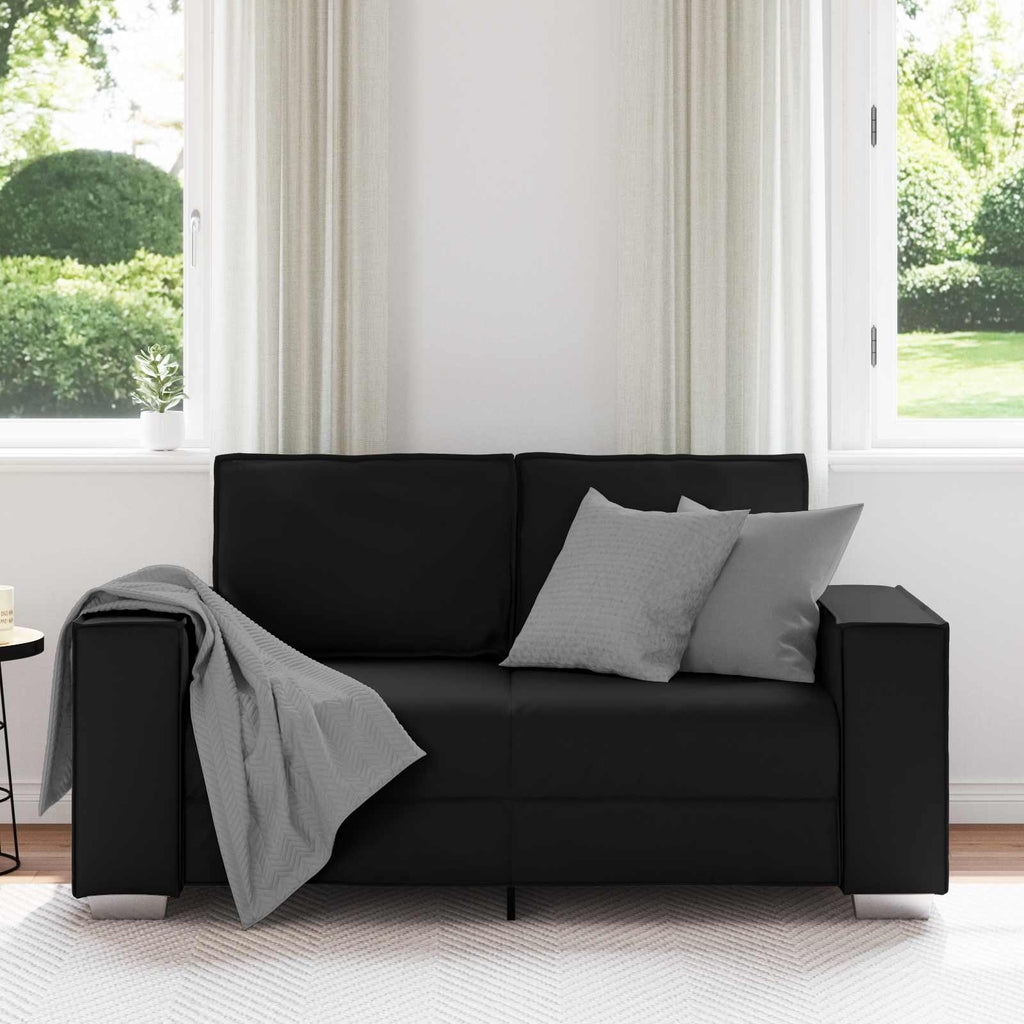 vidaXL Sofa dwuosobowa Czarny 160 cm Skóra ekologiczna