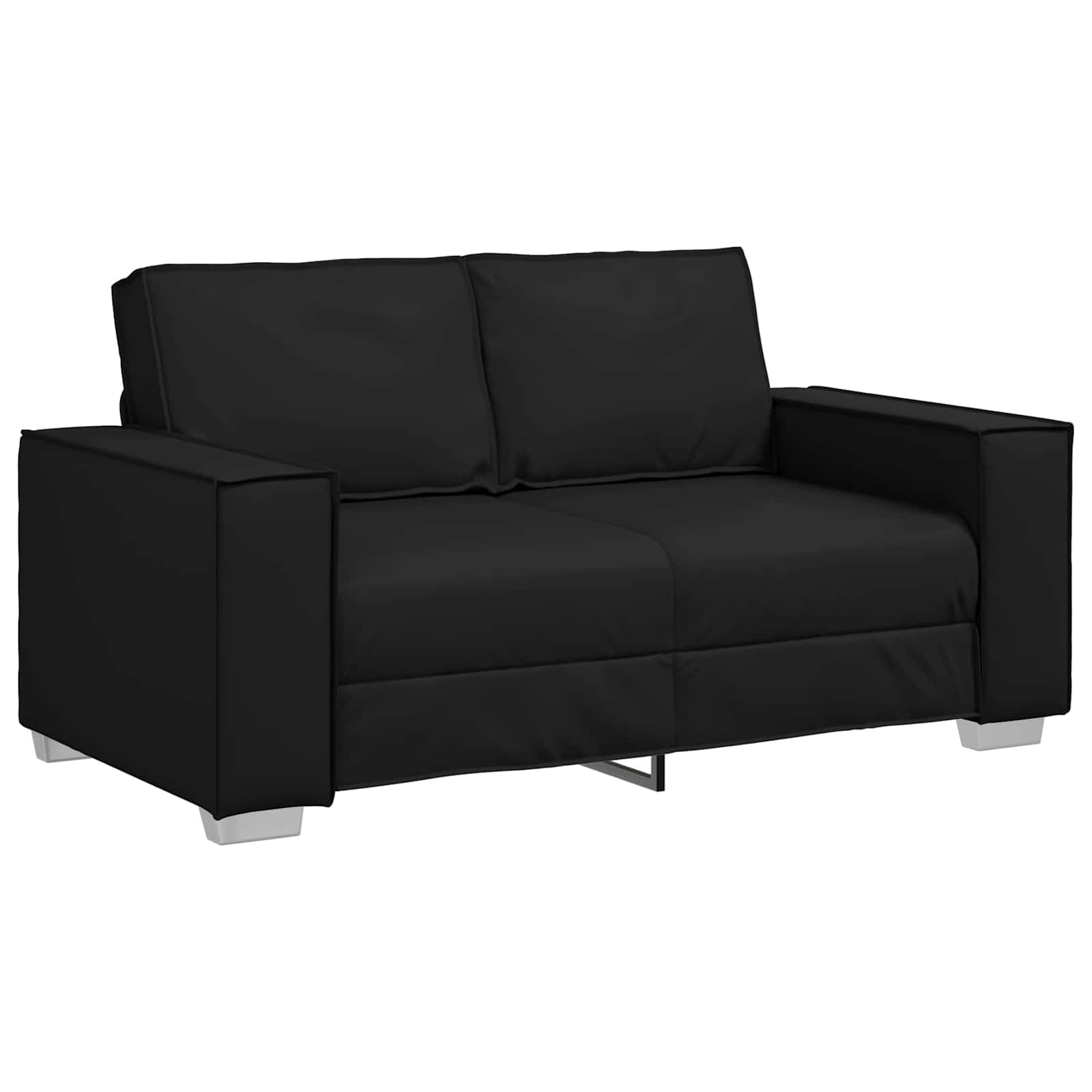 vidaXL Sofa dwuosobowa Czarny 160 cm Skóra ekologiczna