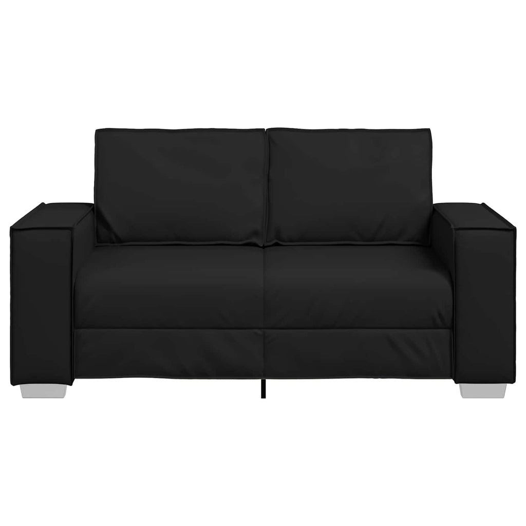 vidaXL Sofa dwuosobowa Czarny 160 cm Skóra ekologiczna