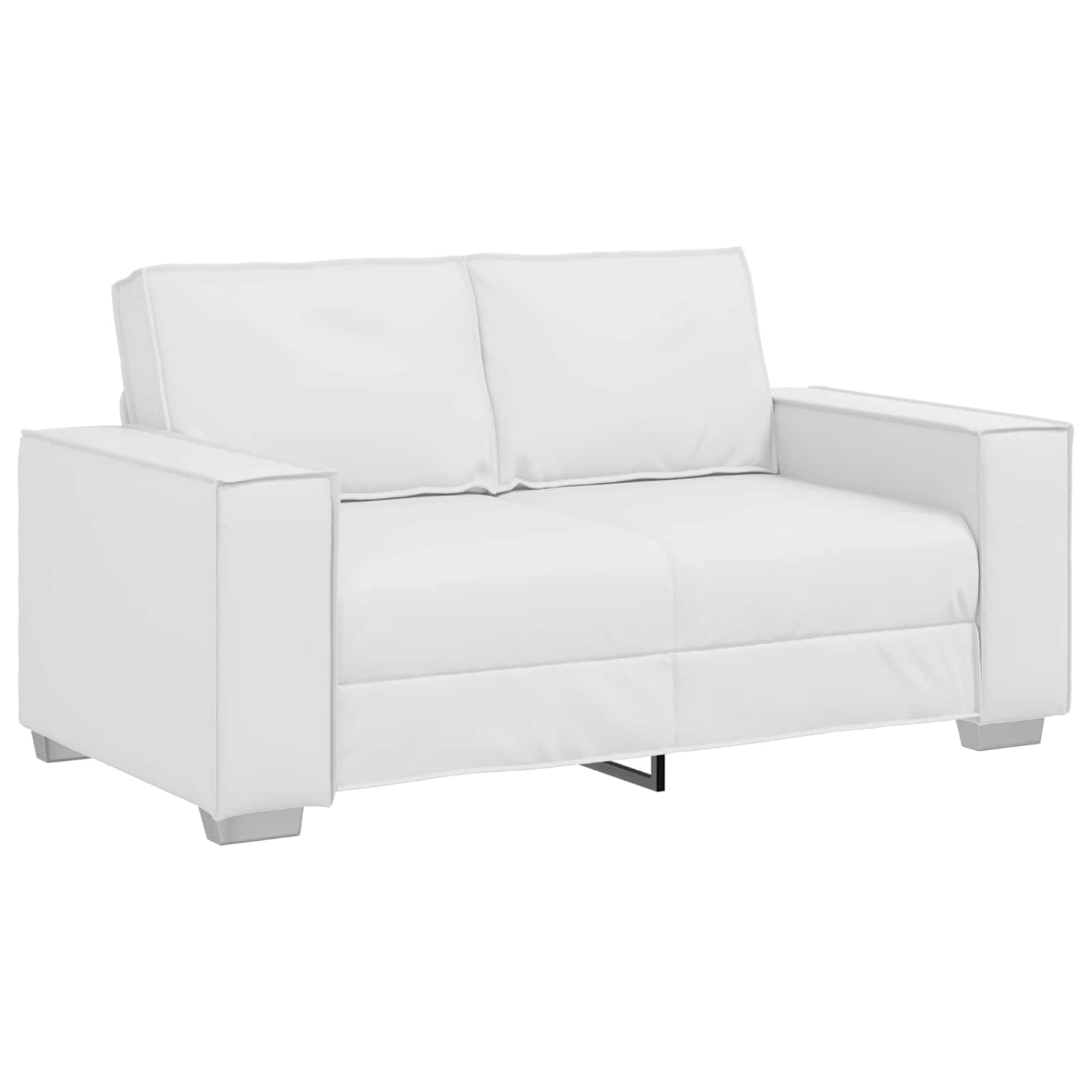 vidaXL Sofa dwuosobowa Biały 160 cm Skóra ekologiczna
