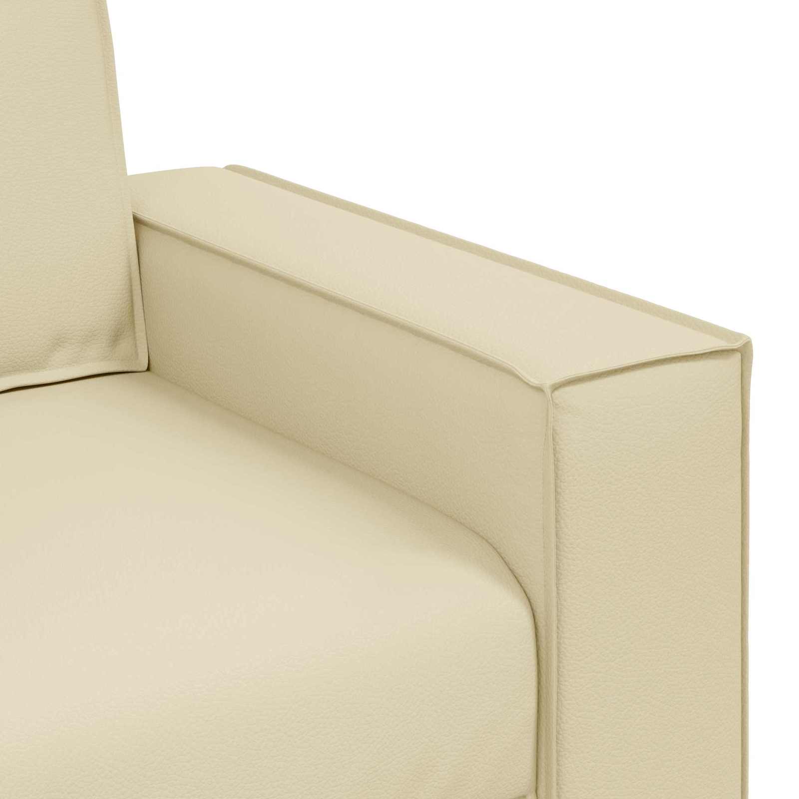 vidaXL Sofa dwuosobowa Kremowy 180 cm Skóra ekologiczna