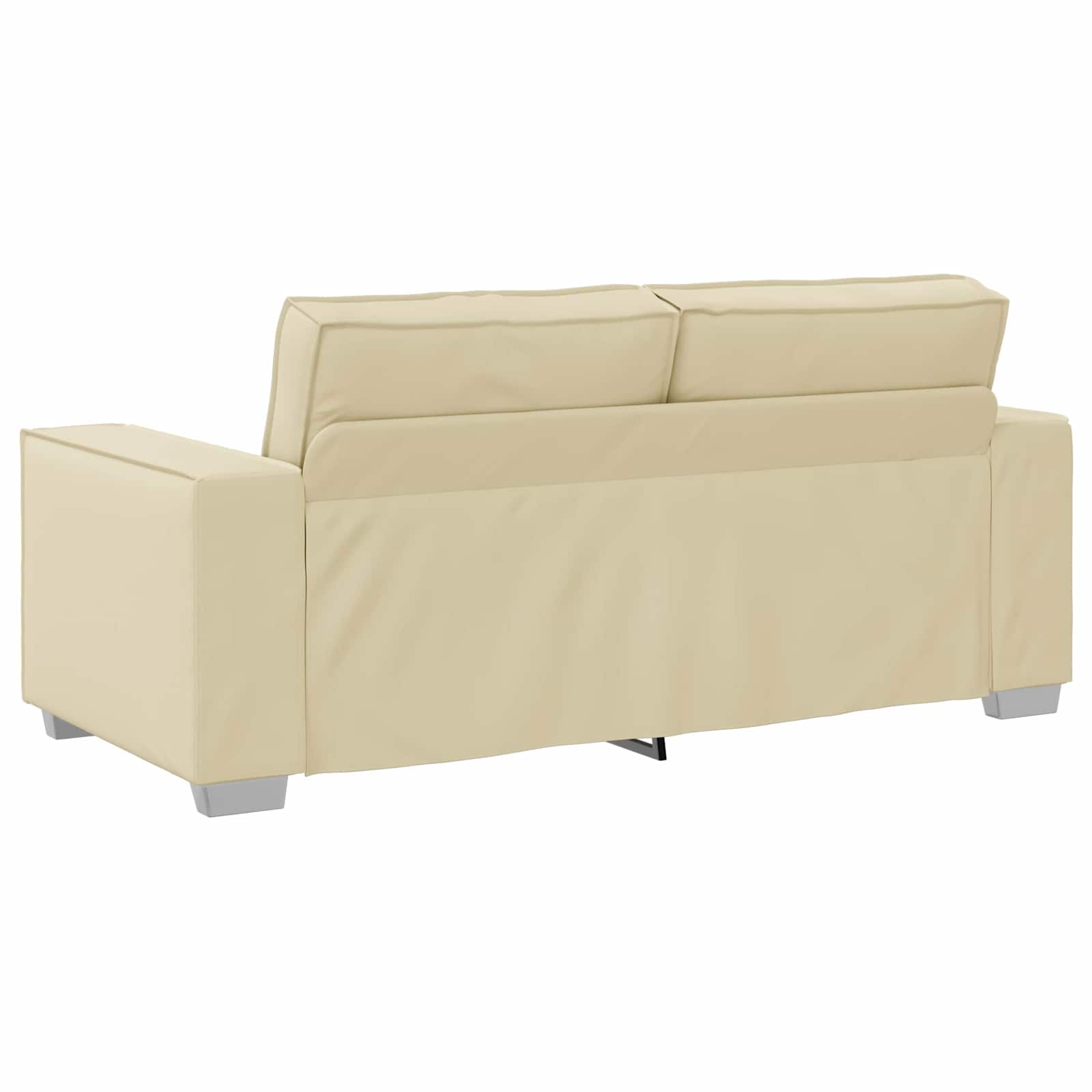 vidaXL Sofa dwuosobowa Kremowy 180 cm Skóra ekologiczna