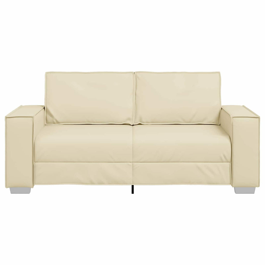 vidaXL Sofa dwuosobowa Kremowy 180 cm Skóra ekologiczna