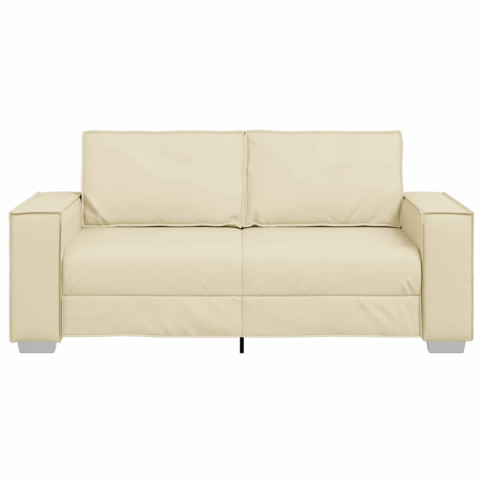 vidaXL Sofa dwuosobowa Kremowy 180 cm Skóra ekologiczna