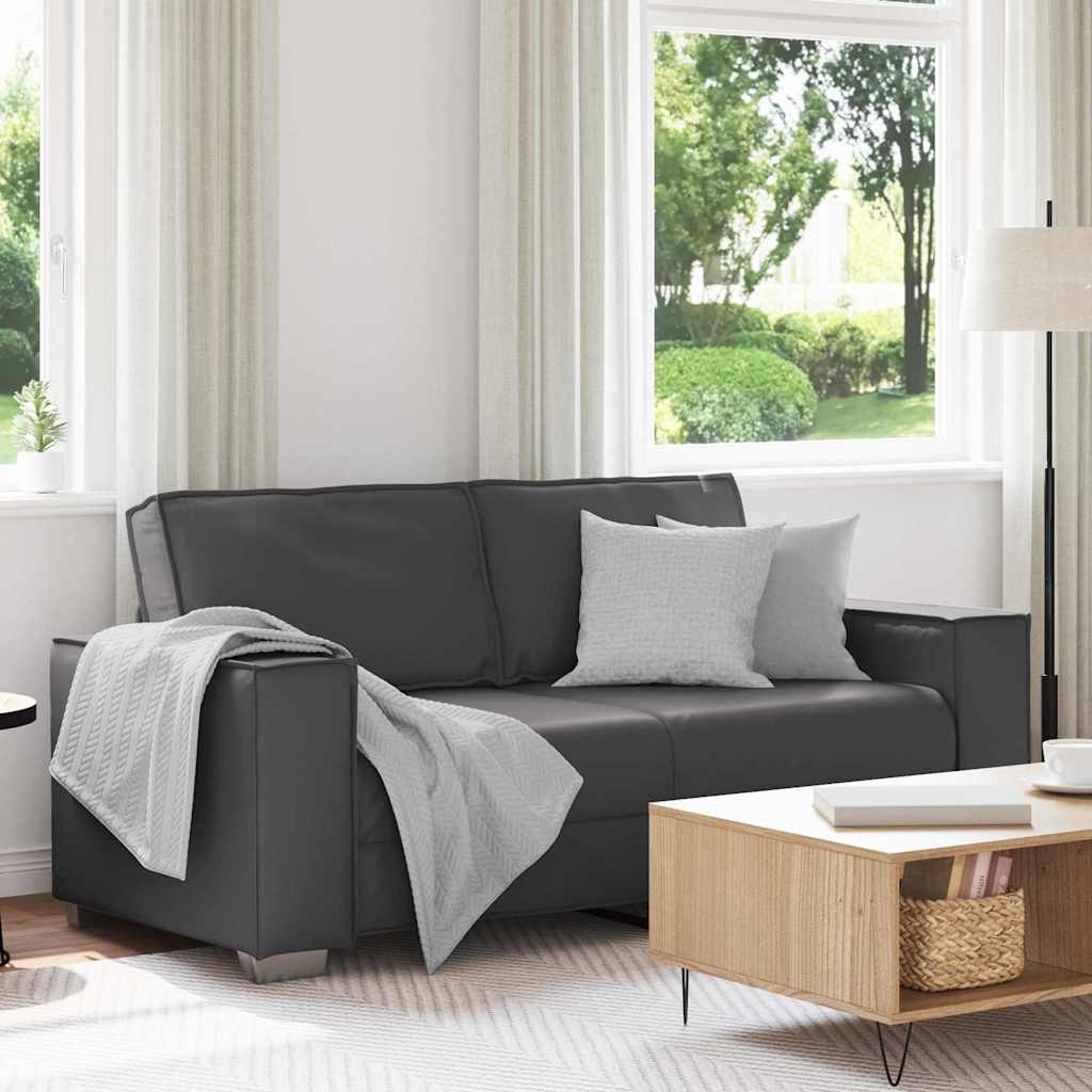 vidaXL Sofa dwuosobowa Szary 180 cm Skóra ekologiczna