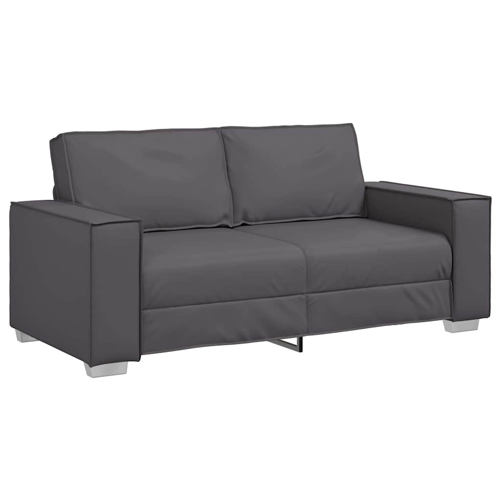 vidaXL Sofa dwuosobowa Szary 180 cm Skóra ekologiczna