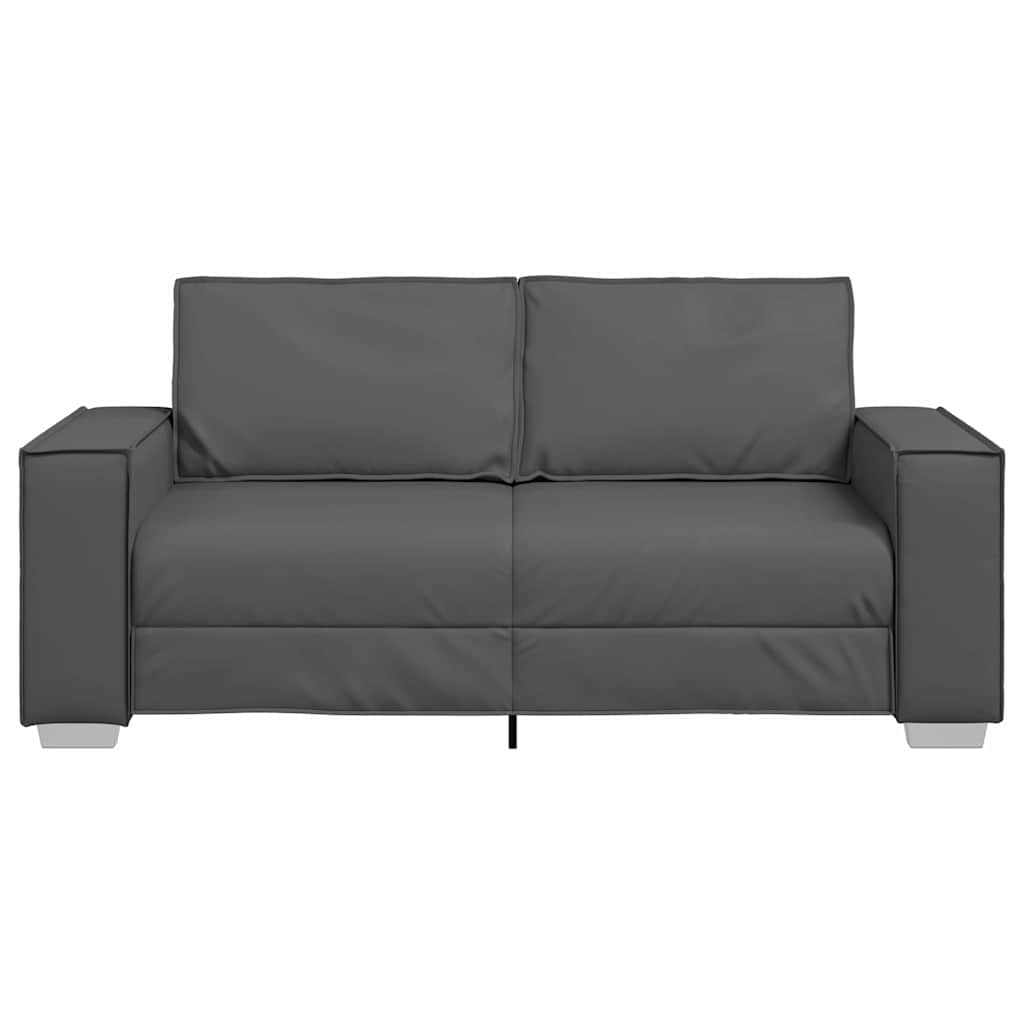 vidaXL Sofa dwuosobowa Szary 180 cm Skóra ekologiczna