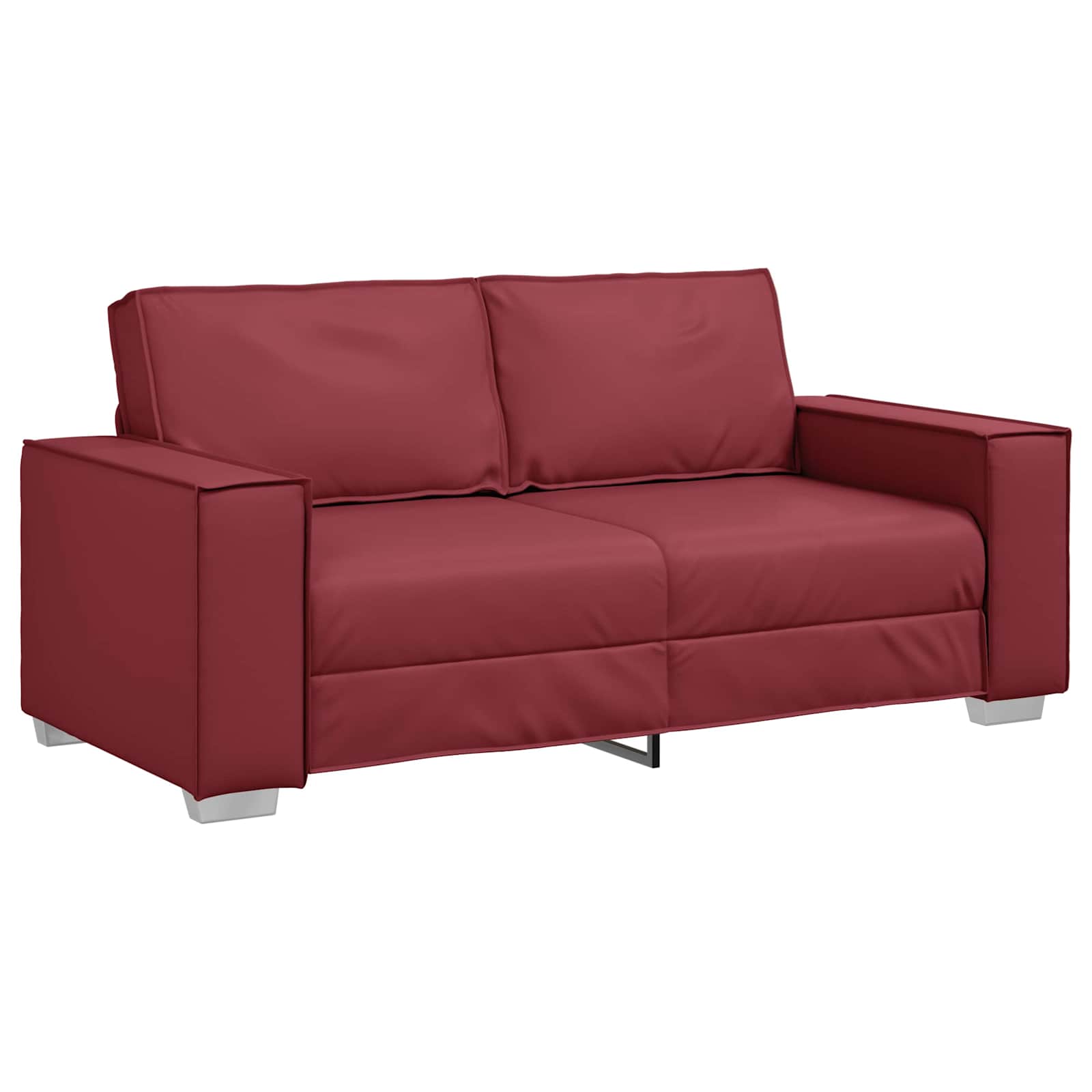 vidaXL Sofa dwuosobowa Czerwone wino 180 cm Skóra ekologiczna