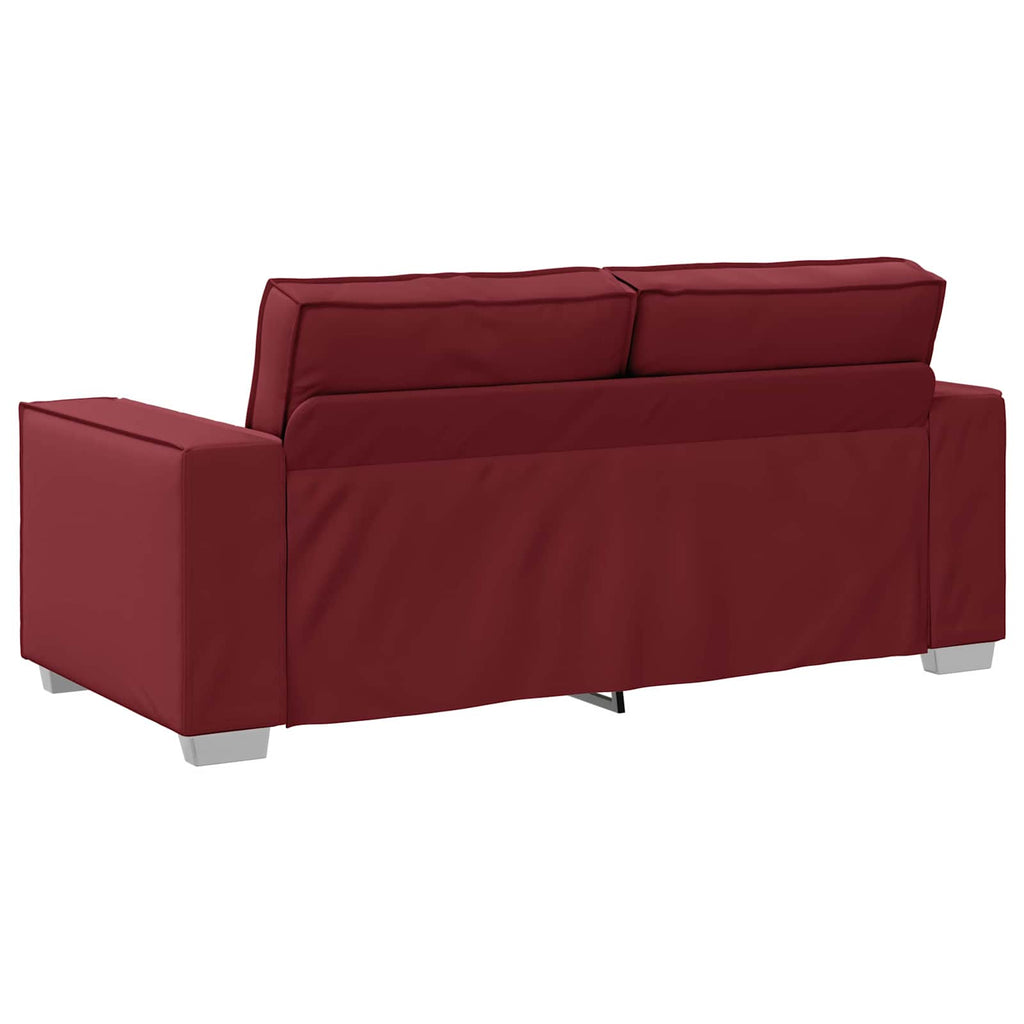 vidaXL Sofa dwuosobowa Czerwone wino 180 cm Skóra ekologiczna