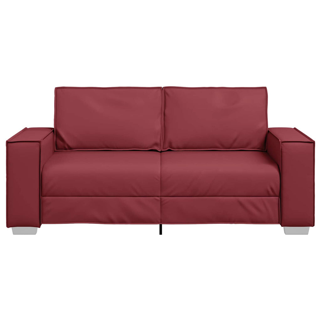 vidaXL Sofa dwuosobowa Czerwone wino 180 cm Skóra ekologiczna