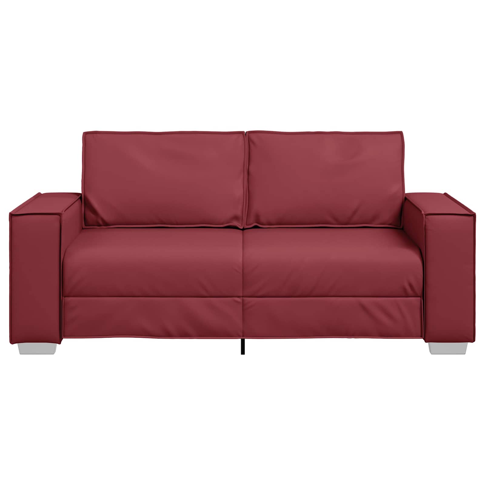vidaXL Sofa dwuosobowa Czerwone wino 180 cm Skóra ekologiczna