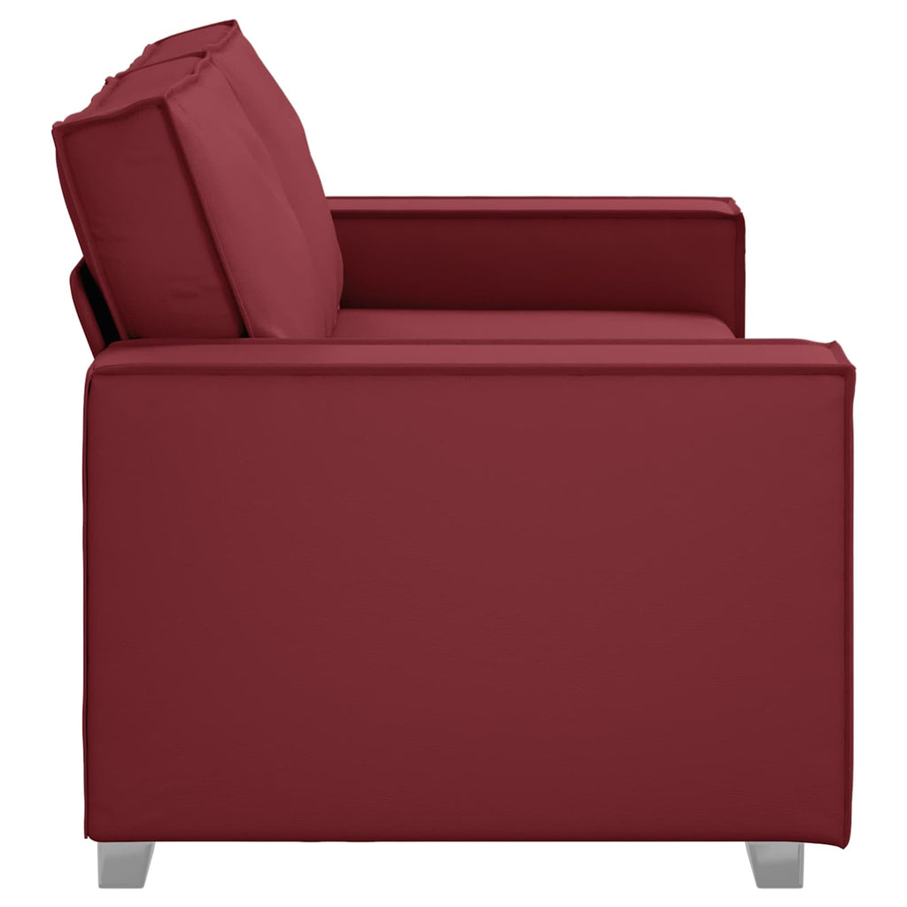 vidaXL Sofa dwuosobowa Czerwone wino 180 cm Skóra ekologiczna