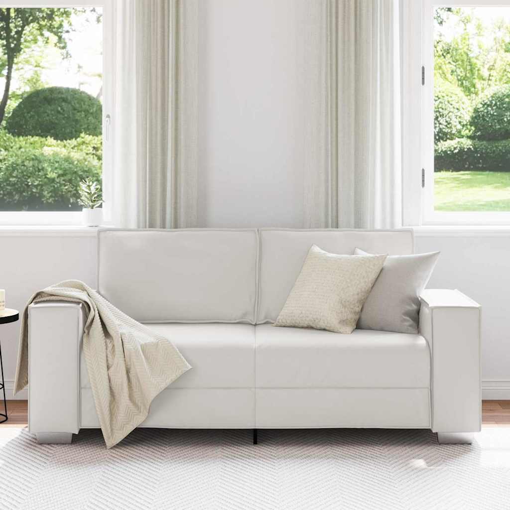 vidaXL Sofa dwuosobowa Biały 180 cm Skóra ekologiczna