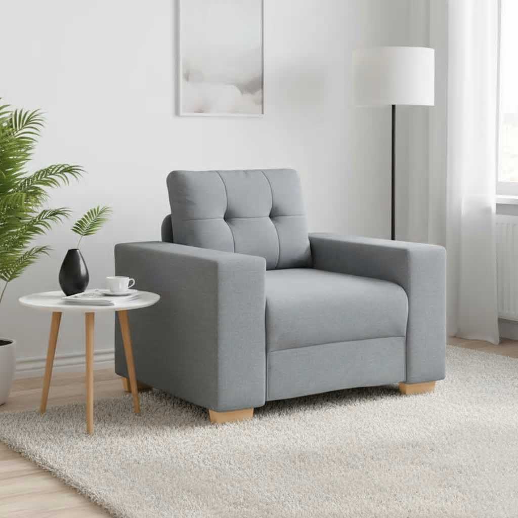vidaXL Fotel, jasnoszary, 100x78x80 cm, obity tkaniną