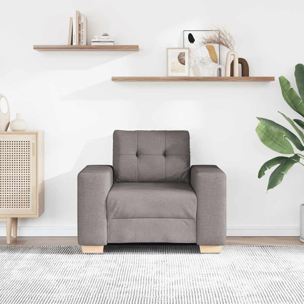 vidaXL Fotel, taupe, 100x78x80 cm, obity tkaniną